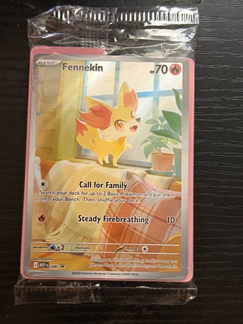 2026 Pokemon Fennekin 080 MEP ETB Promo Sealed Card Packet English